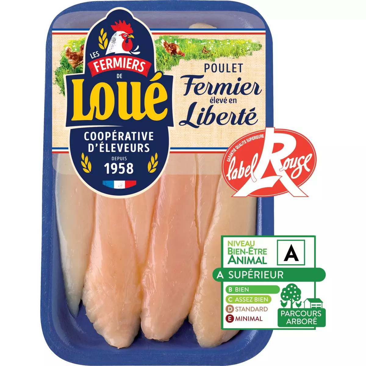 LOUE Aiguillette de poulet blanc fermier label rouge 180g