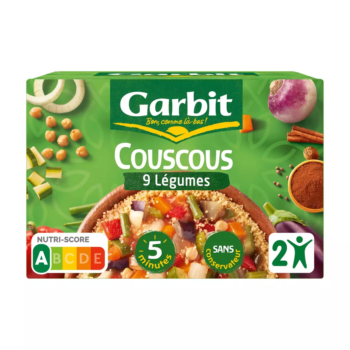 GARBIT Couscous aux 9 légumes 2 personnes 690g