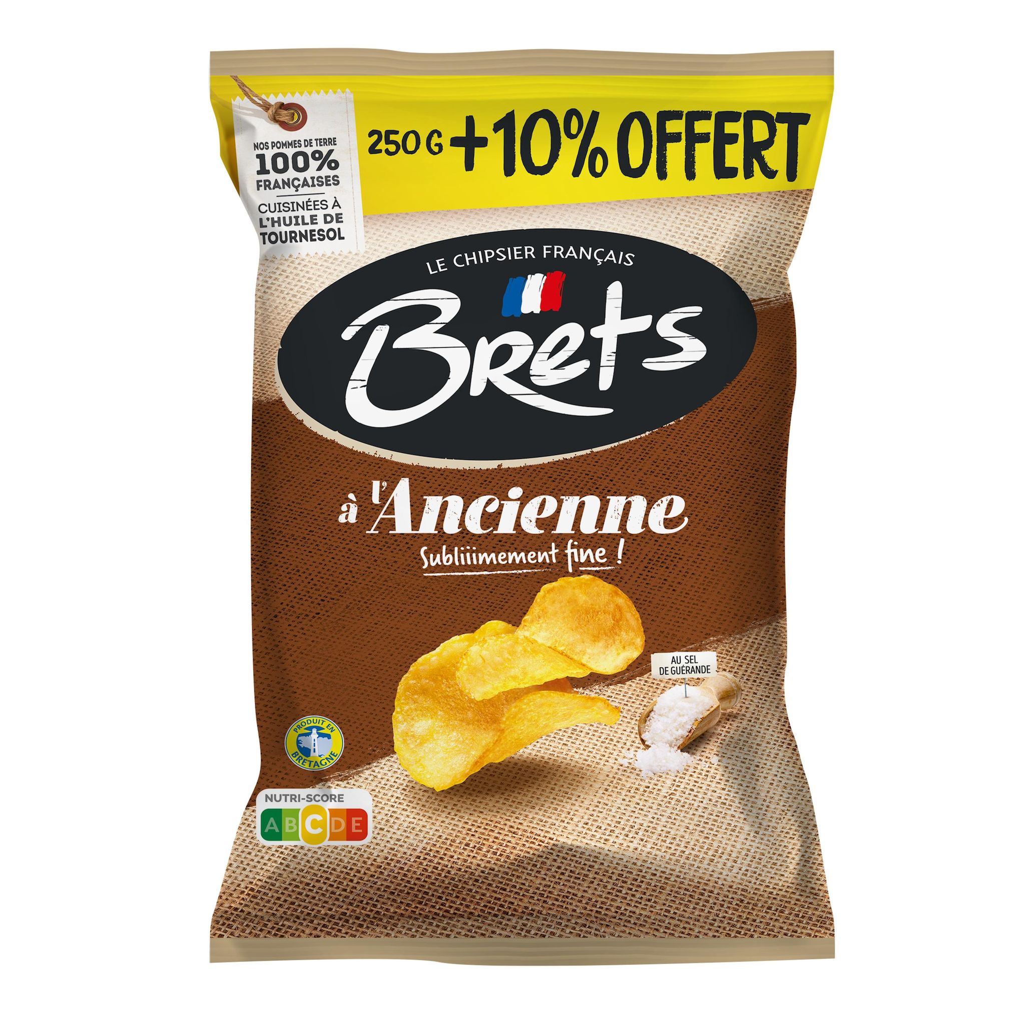 BRETS Chips à l'ancienne au sel de Guérande 250g+10% offert 275g