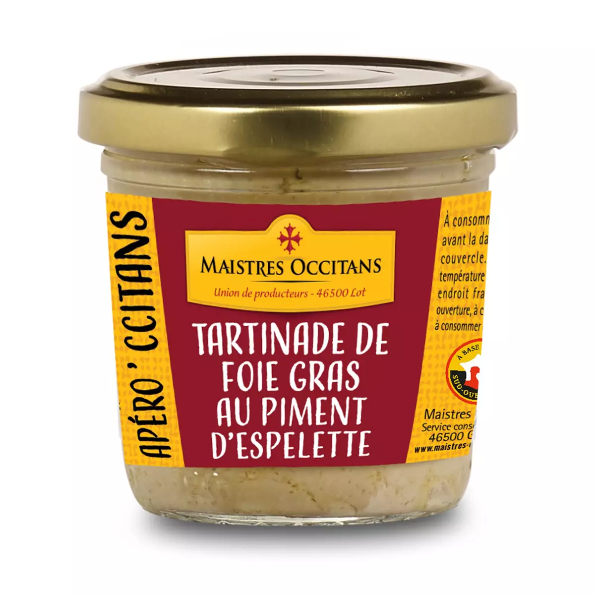 MAISTRES OCCITANS Foie gras au piment d'Espelette en tartinade 90g