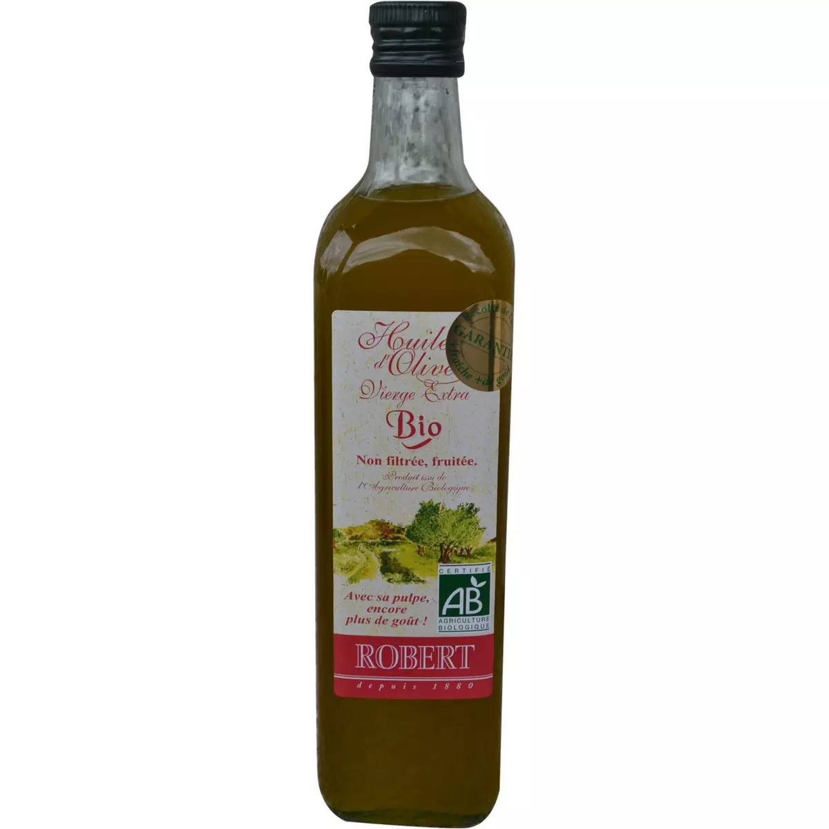 ROBERT Huile d'olive vierge extra bio non filtrée et fruitée 75cl