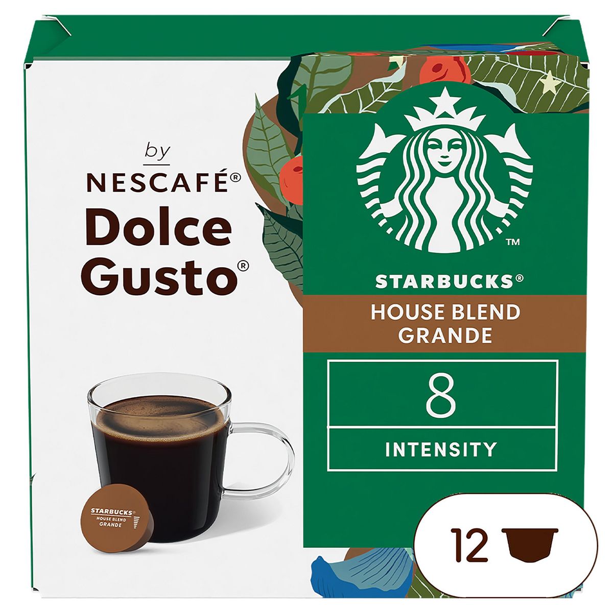 STARBUCKS Capsules de café house blend grande compatibles Dolce Gusto 12 capsules 102g