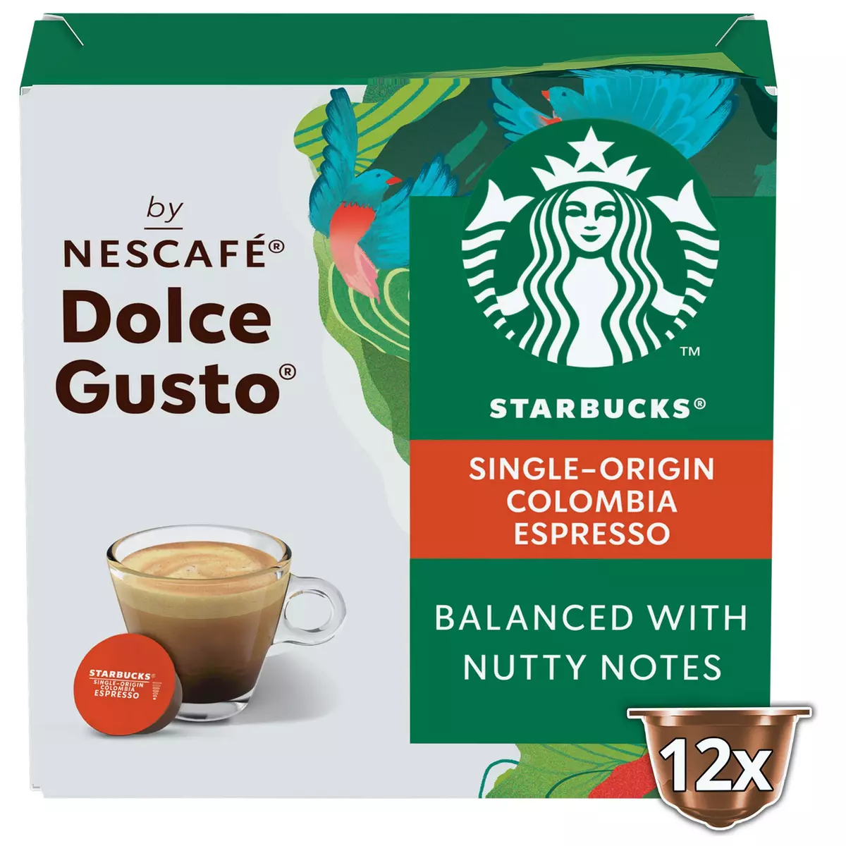 STARBUCKS Capsules de café Colombia compatibles Dolce Gusto 12 capsules 66g