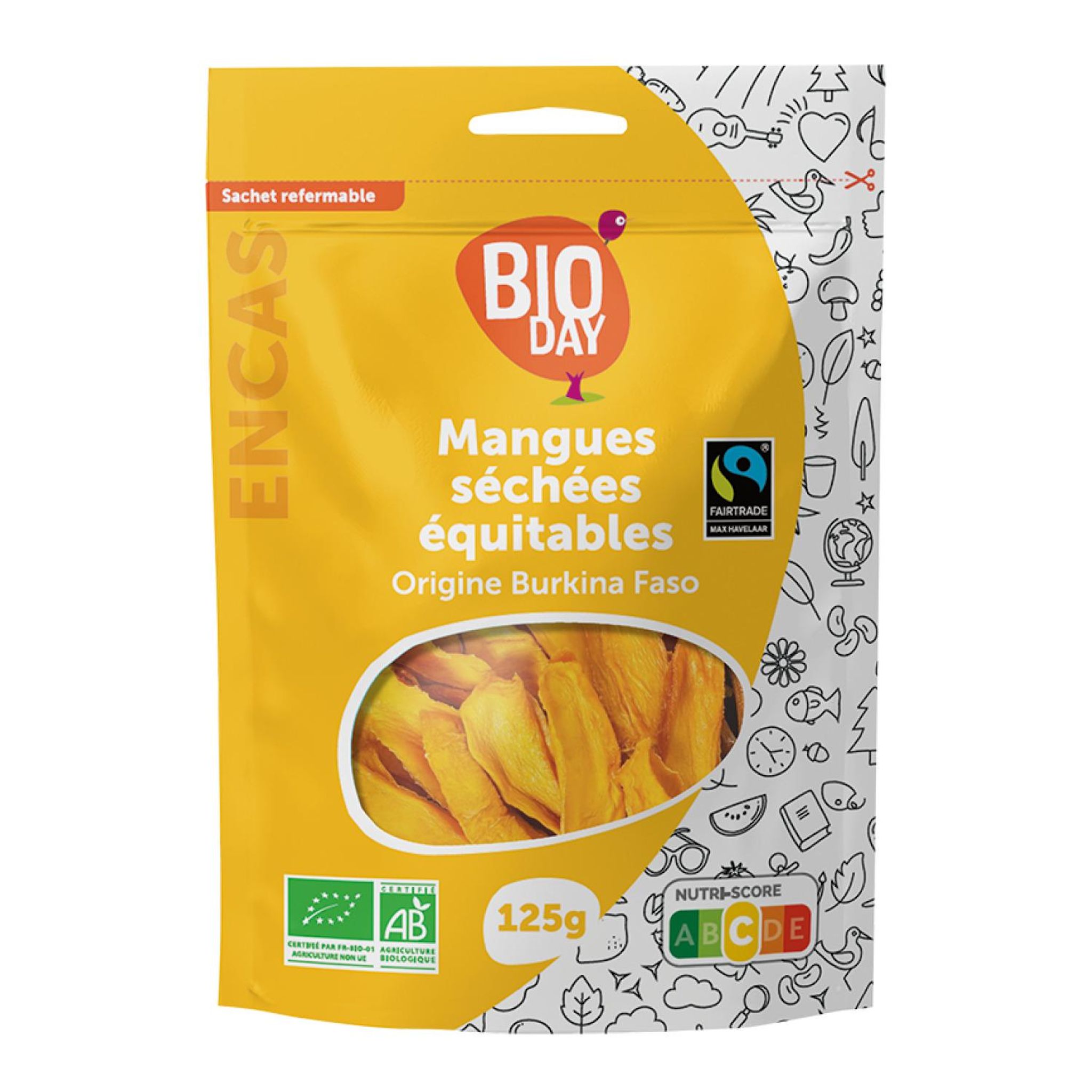 Voir la diapositive 2 : BIODAY Mangues séchées équitables bio origine Burkina Faso 125g