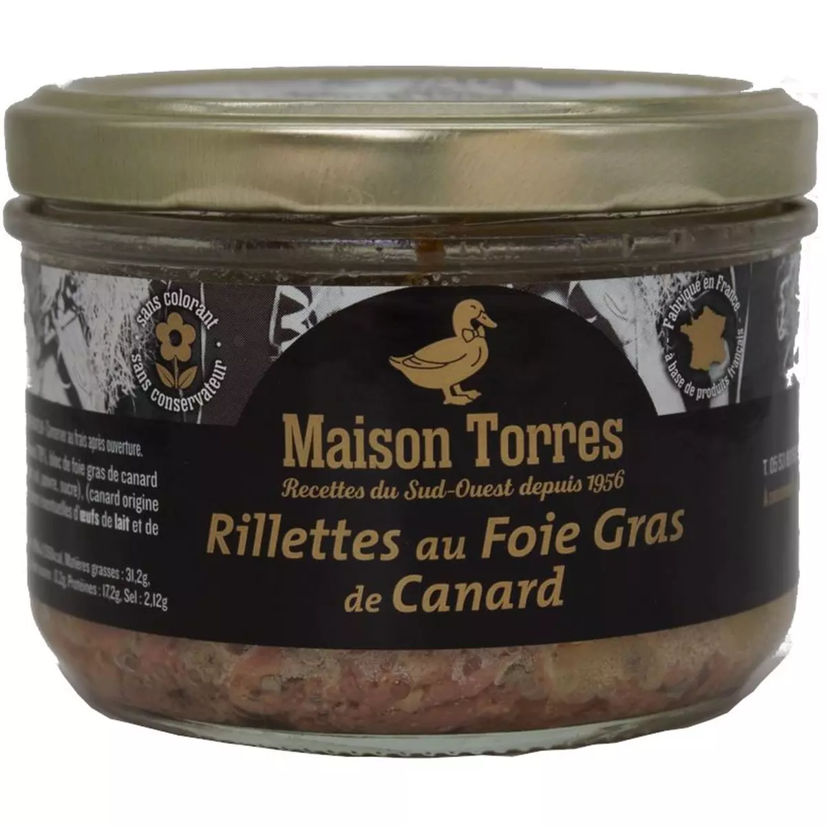MAISON TORRES Rillettes au Foie Gras de Canard 180g