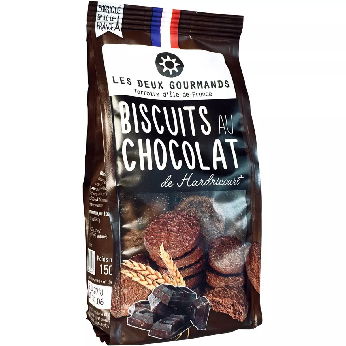 LES DEUX GOURMANDS Biscuits au chocolat de Hardricourt 150g