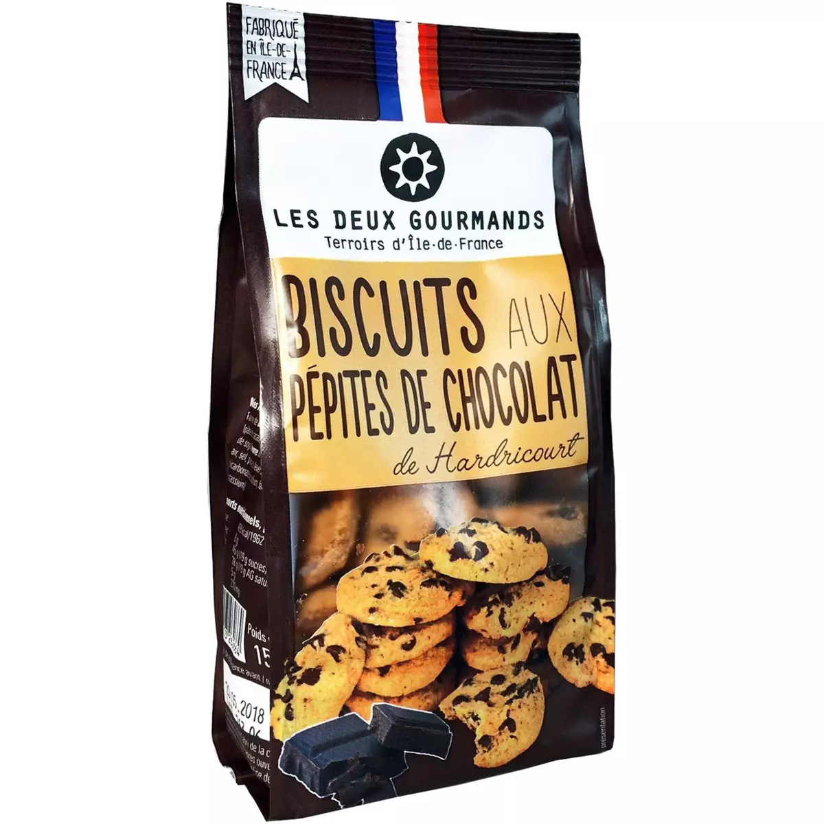 LES DEUX GOURMANDS Biscuits aux pépites de chocolat de Hardricourt 150g