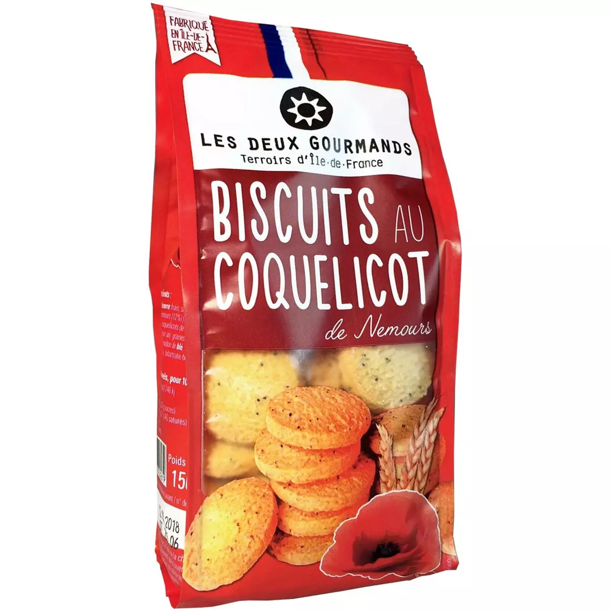 LES DEUX GOURMANDS Biscuits au coquelicot de Nemours 150g