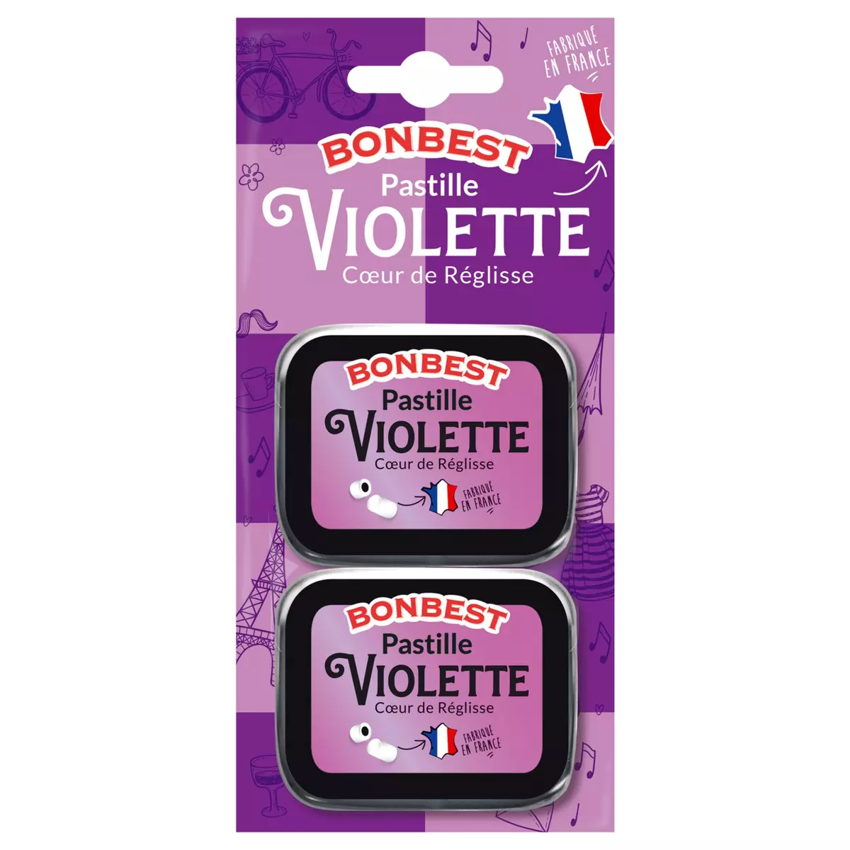 BONBEST Pastille violette coeur de réglisse 2x16g