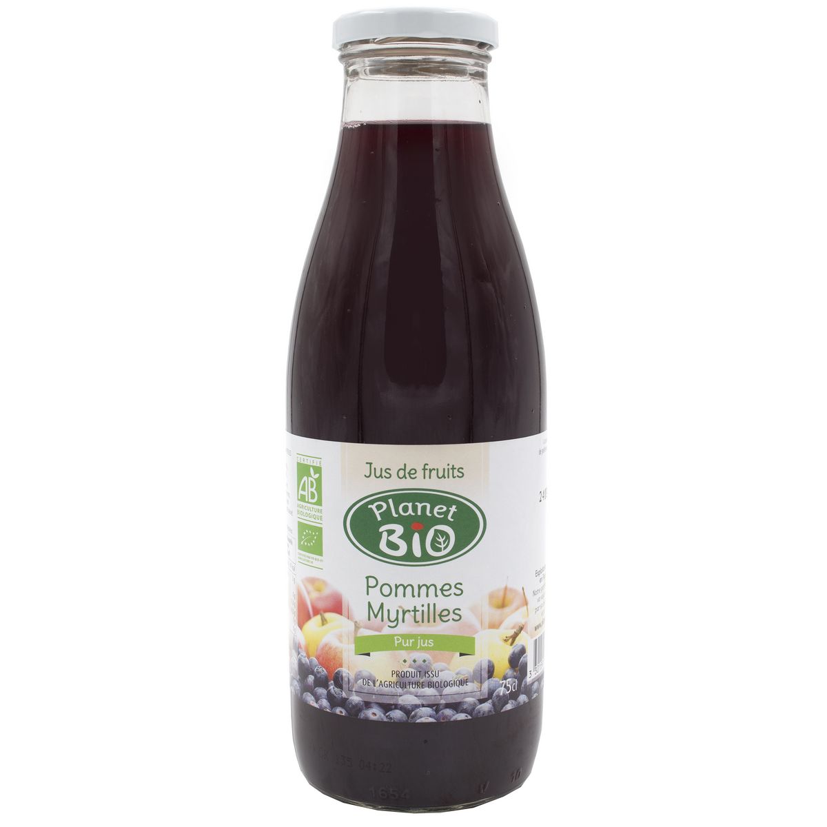 PLANET BIO Jus de pommes & myrtilles 75cl