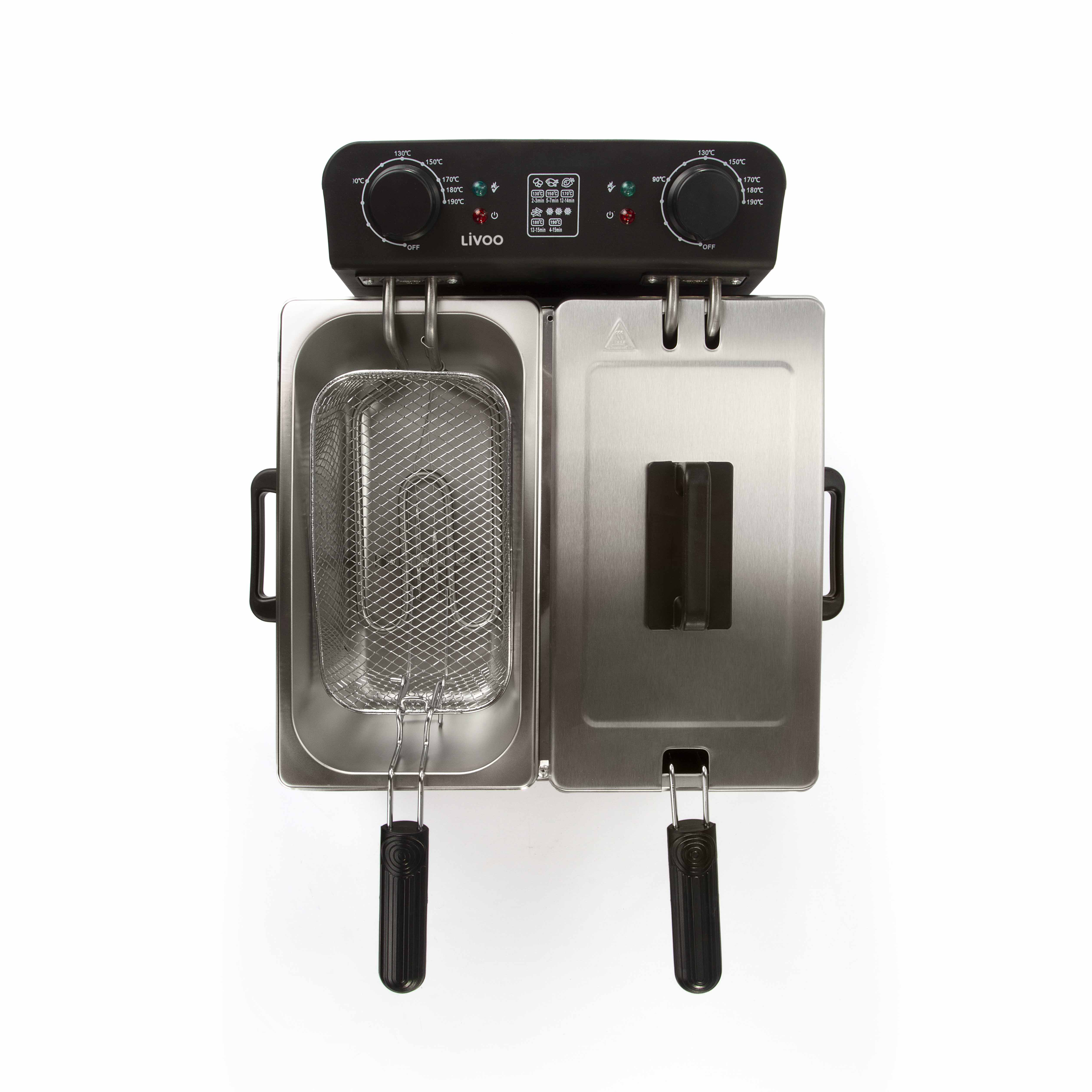 Voir la diapositive 2 : LIVOO Friteuse électrique double - DOC217 - Gris et noir