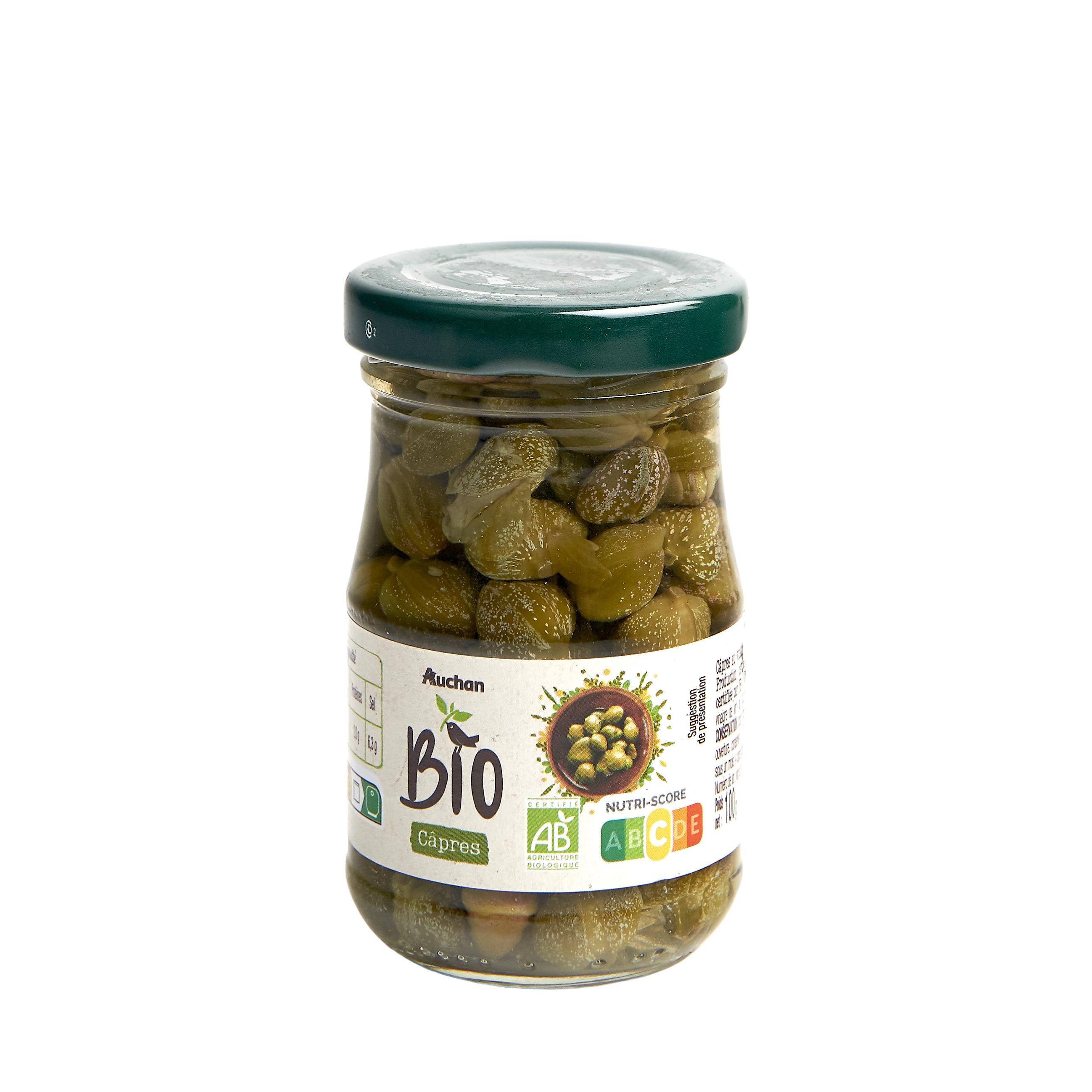 Voir la diapositive 3 : AUCHAN BIO Câpres au vinaigre 60g