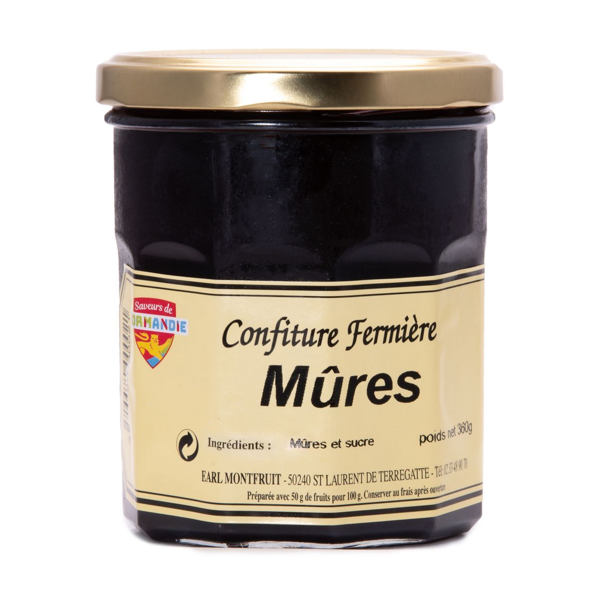 MONTFRUIT Confiture fermière à la mûre 360g
