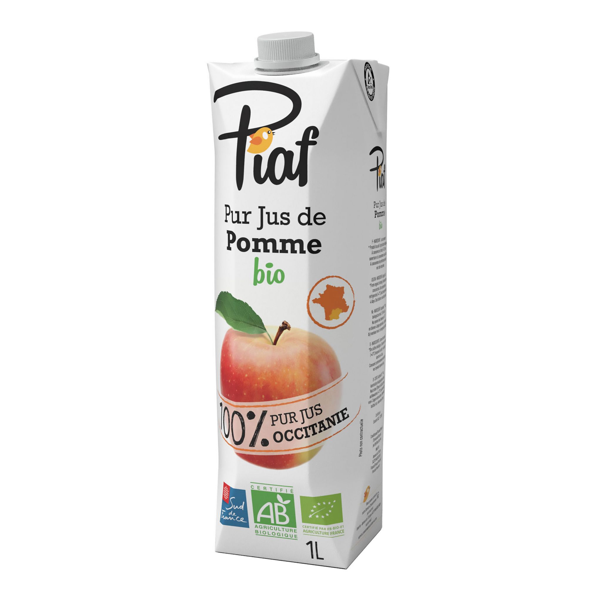 Voir la diapositive 2 : PIAF Pur jus de pomme bio 1l