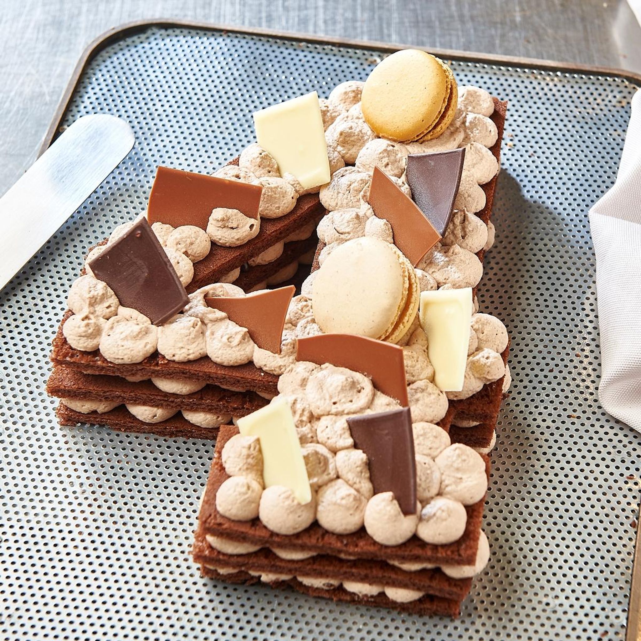 AUCHAN LE TRAITEUR Chiffre 4 Number cake chocolat 6 parts 550g