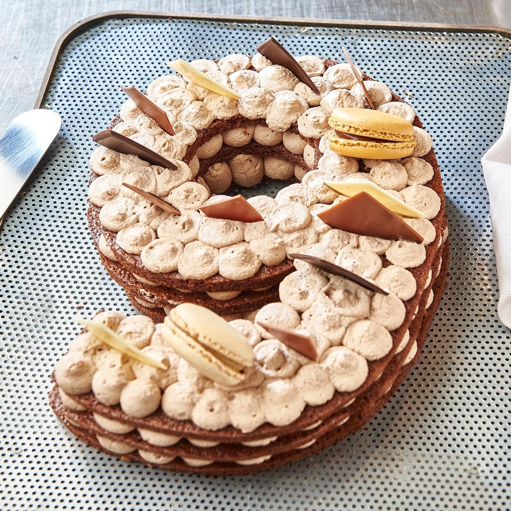 AUCHAN LE TRAITEUR Chiffre 9 Number cake chocolat 6 parts 550g