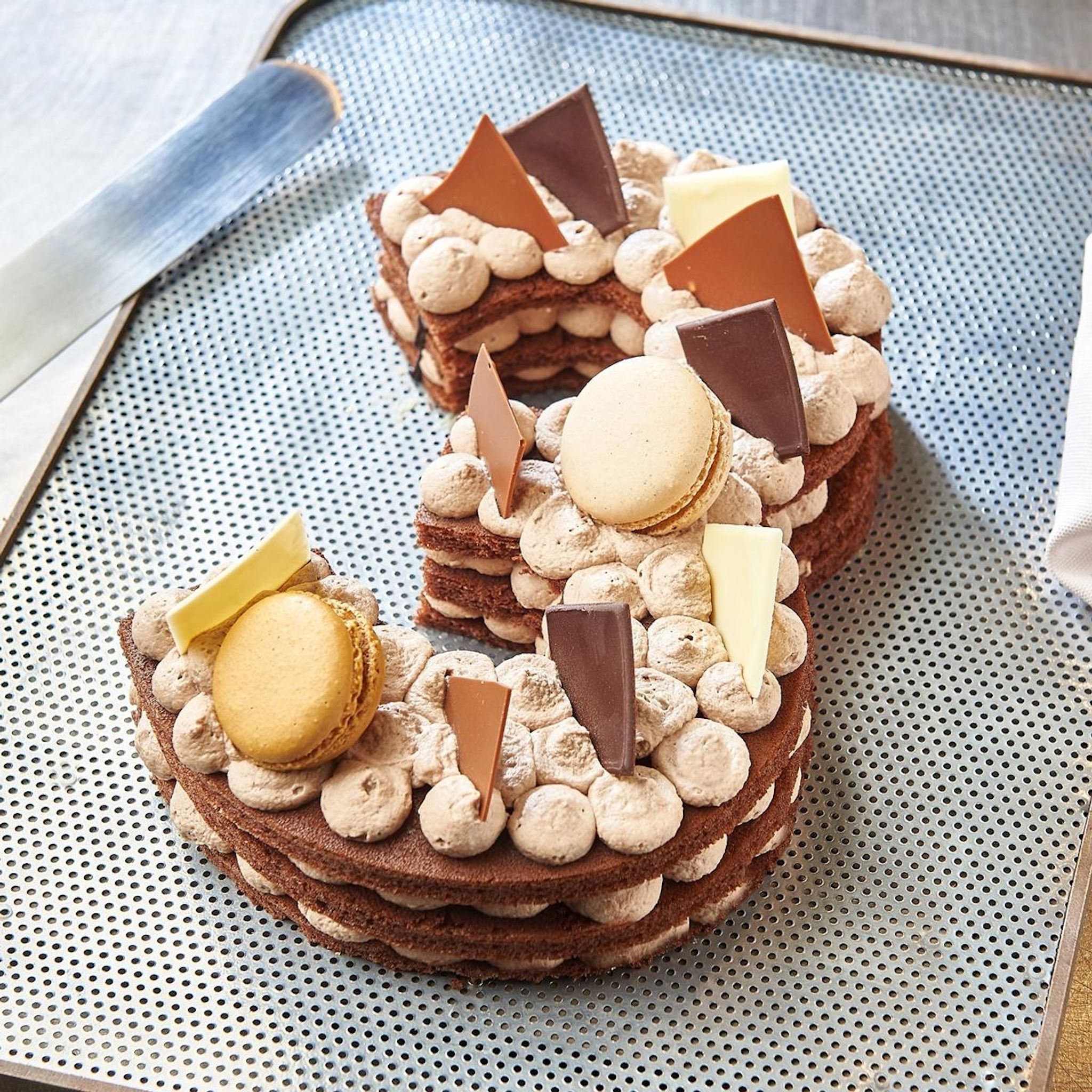 AUCHAN LE TRAITEUR Chiffre 3 Number cake chocolat 10 parts 900g