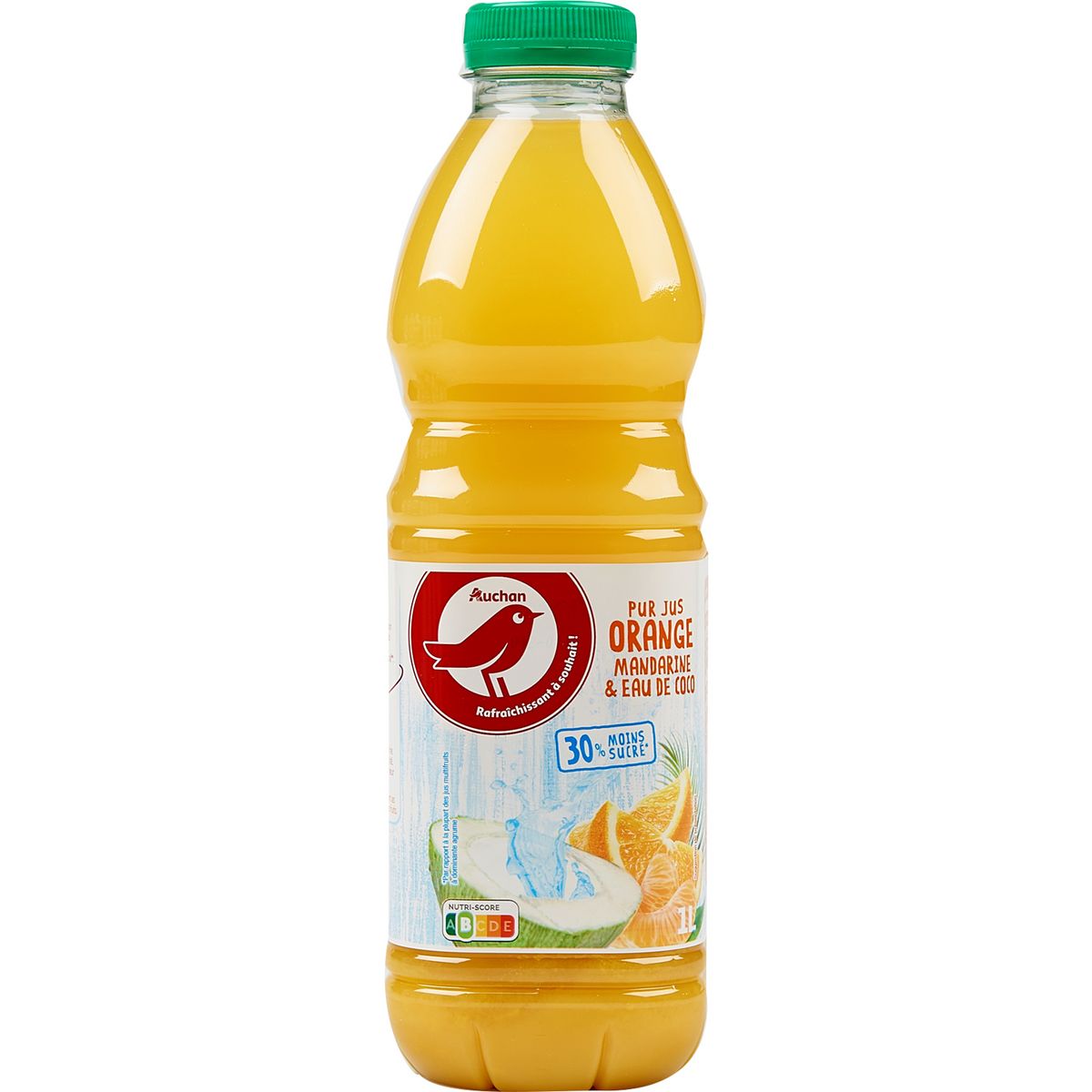 AUCHAN Pur jus d'orange touche mandarine eau de coco 1l