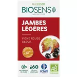 BIOSENS Gélules végétales jambes légères vigne rouge cassis 20 jours 60 gélules végétales