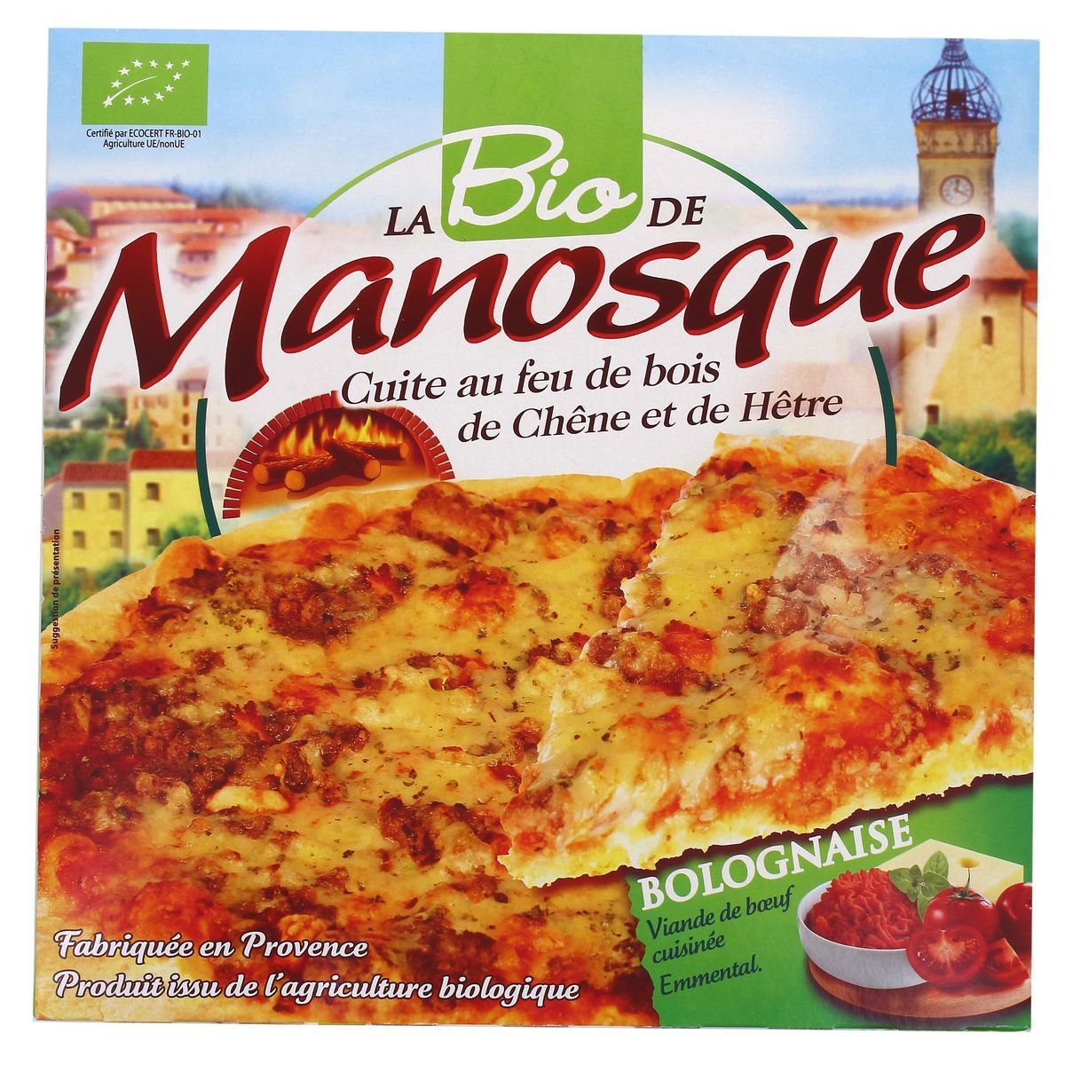 MANOSQUE Pizza bio à la bolognaise  cuite au feu de bois 380g