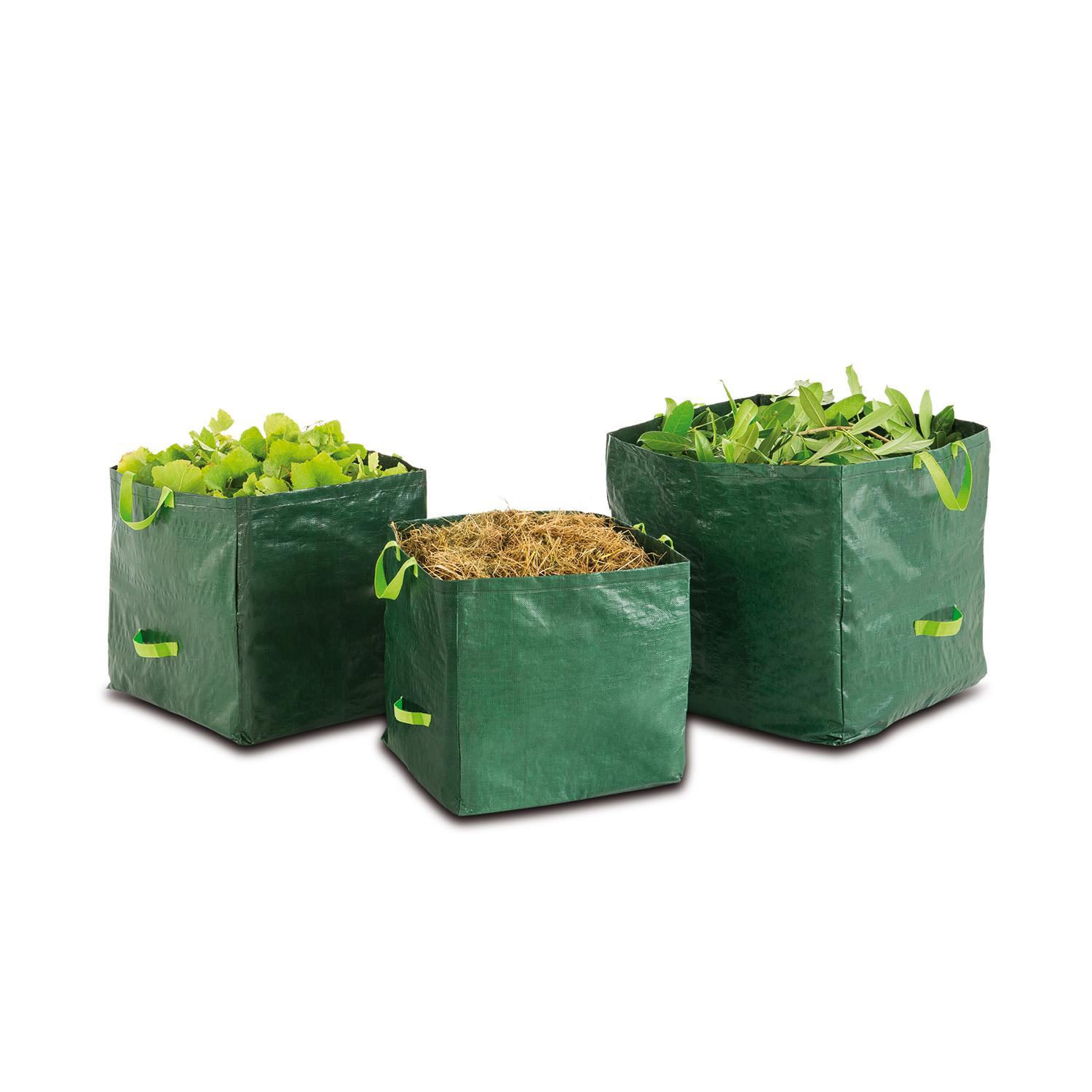 Voir la diapositive 2 : Lot de 3 sacs de jardin avec poignées - 170L 100L 70L