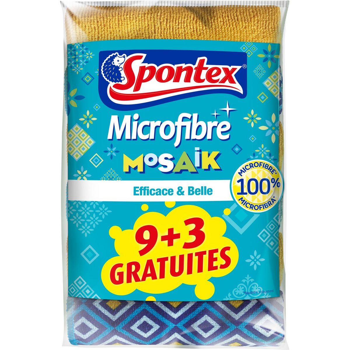 SPONTEX Eponge microfibre mosaik 9+3 offertes