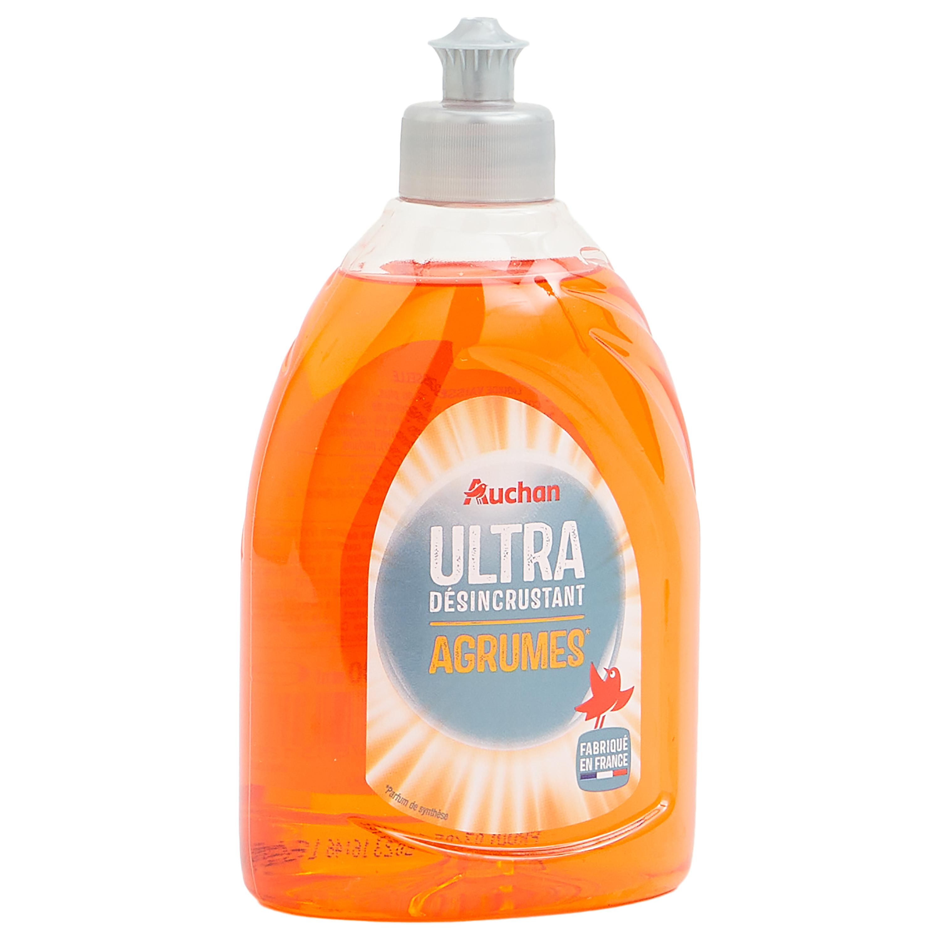 Voir la diapositive 3 : AUCHAN Liquide vaisselle désincrustant agrumes 500ml