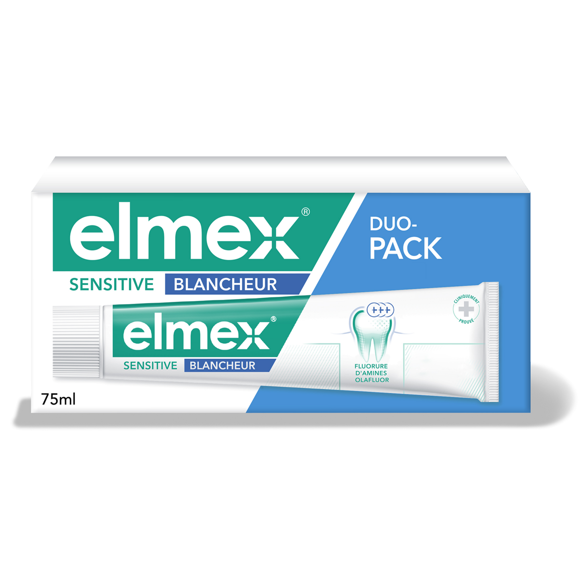 ELMEX Sensitive dentifrice blancheur  2 tubes 2x75ml