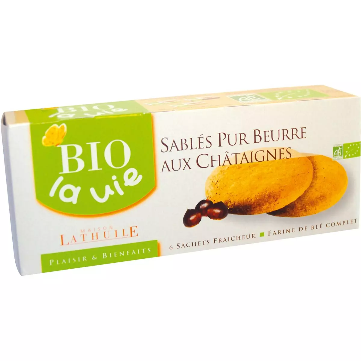 BIO LA VIE Biscuits sablés pur beurre aux châtaignes bio 6 sachets 120g