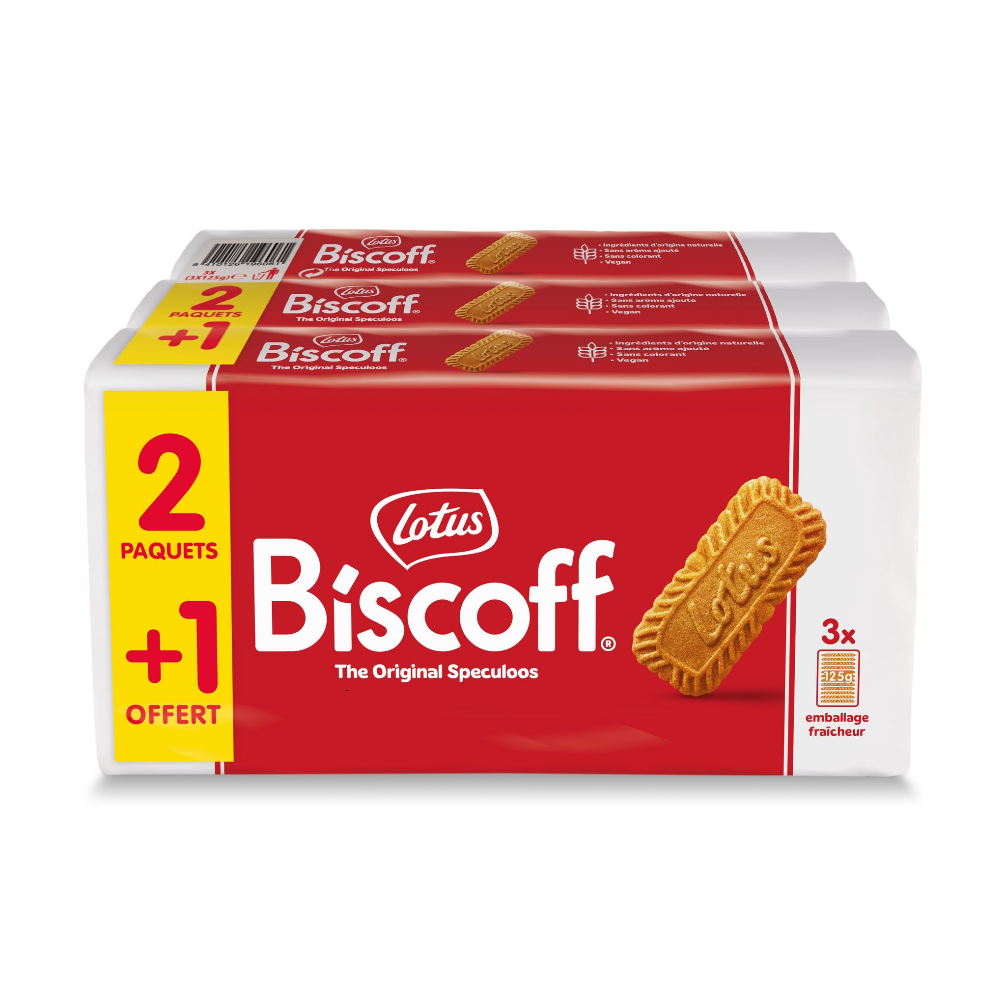 LOTUS Biscuits Spéculoos original sachets fraîcheur 2+375g + 375g