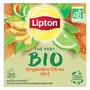 LIPTON Thé vert bio gingembre citron vert 20 sachets 28g