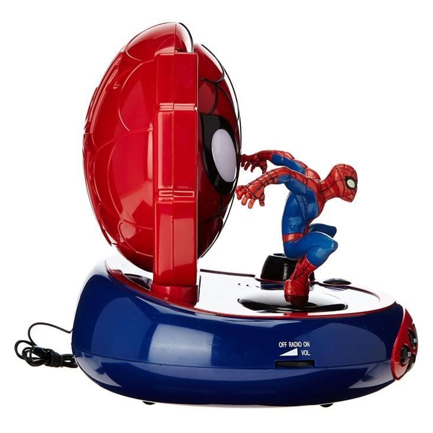 Voir la diapositive 4 : LEXIBOOK Radio Réveil Projecteur Spider-Man RP500SP Bleu Rouge