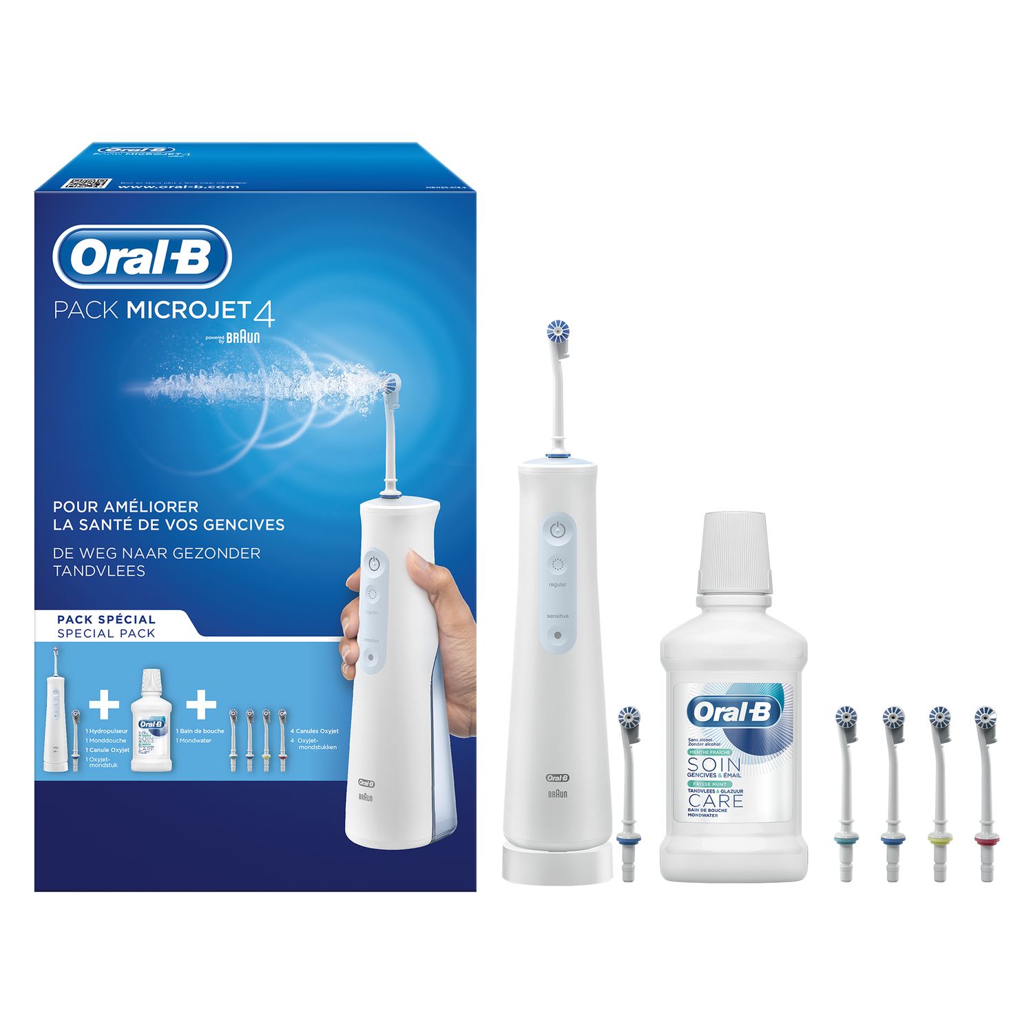 Voir la diapositive 2 : Kit jet dentaire - AQUACARE - Blanc