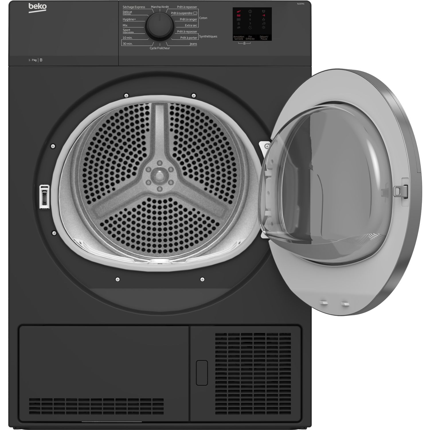 Voir la diapositive 2 : BEKO Sèche-linge hublot SLC07A1, 7 kg, Condensation, B