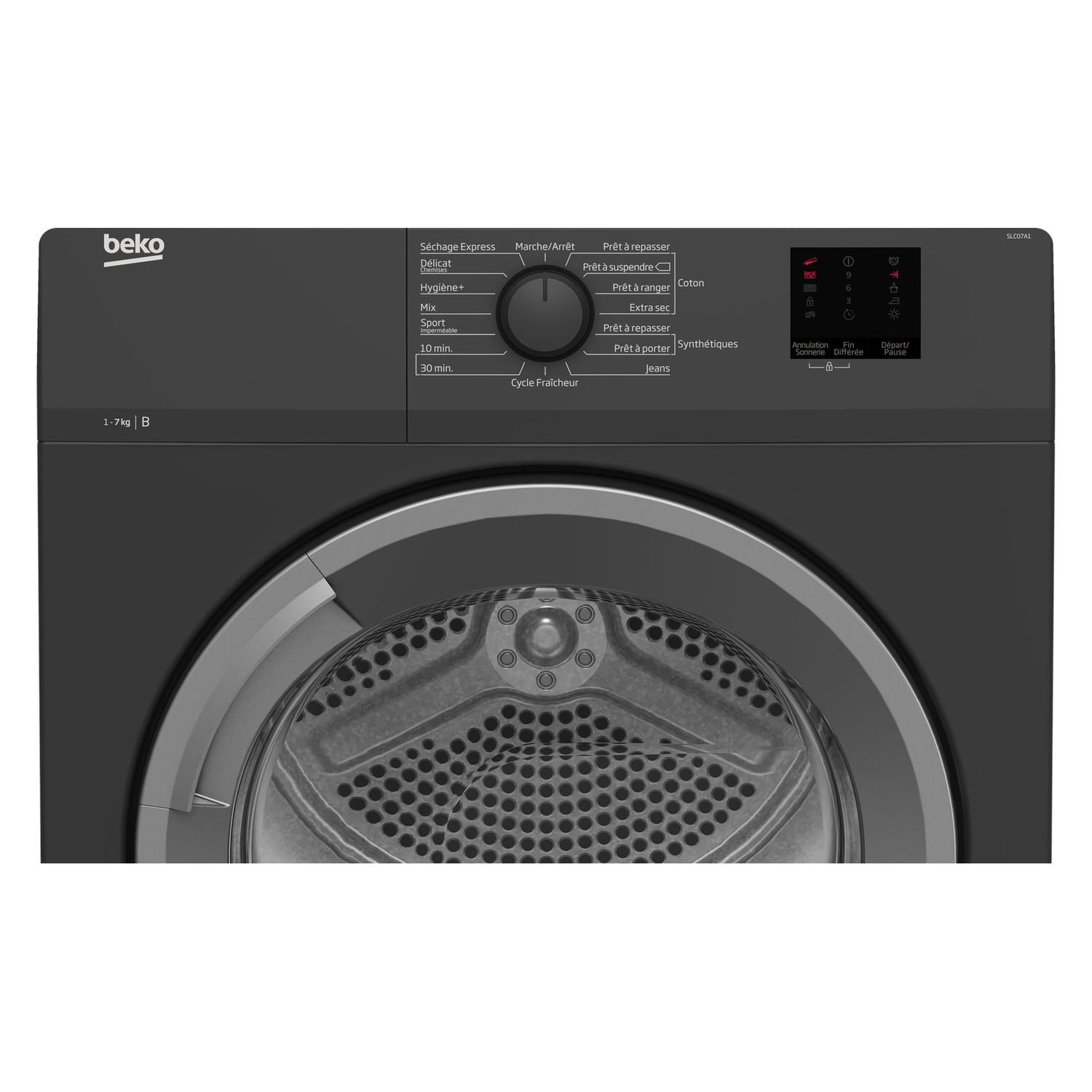 Voir la diapositive 4 : BEKO Sèche-linge hublot SLC07A1, 7 kg, Condensation, B