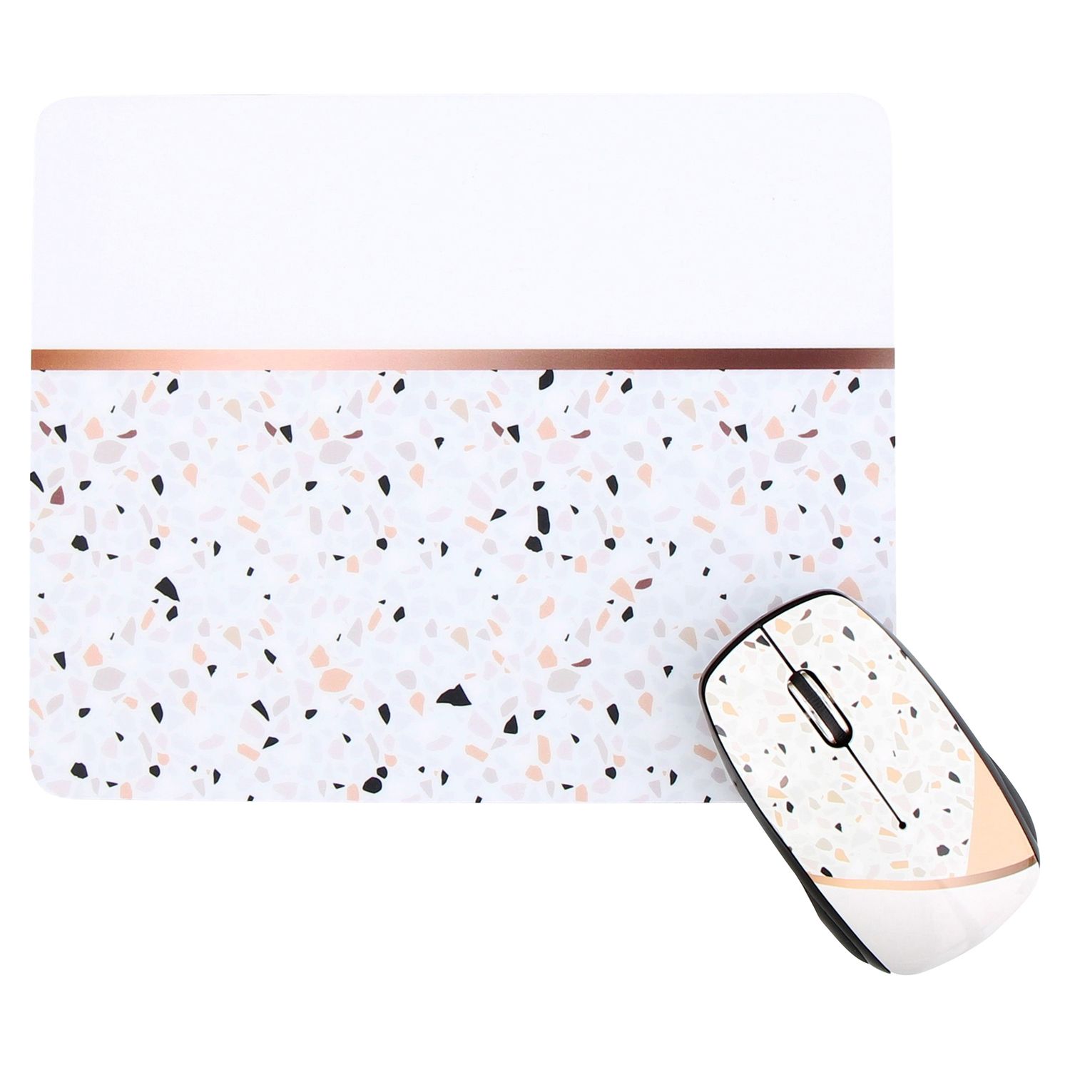 Voir la diapositive 2 : TNB BUNDLE avec Souris Sans Fil et Tapis assortis Terrazzo