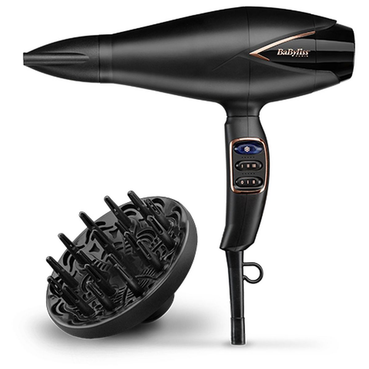 BABYLISS Sèche cheveux avec diffuseur fonction ionique - D665E - Noir