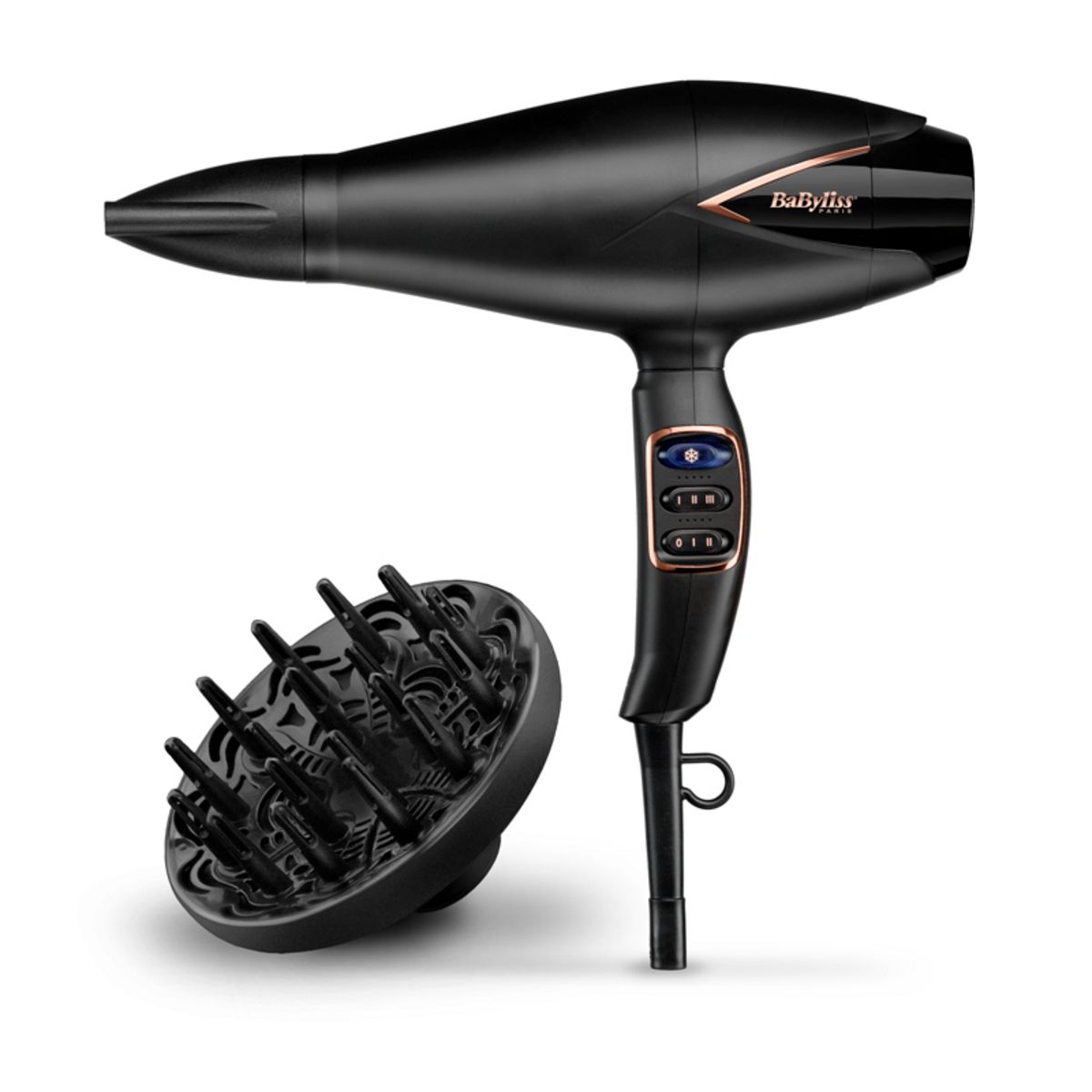 BABYLISS Sèche cheveux avec diffuseur fonction ionique - D665E - Noir