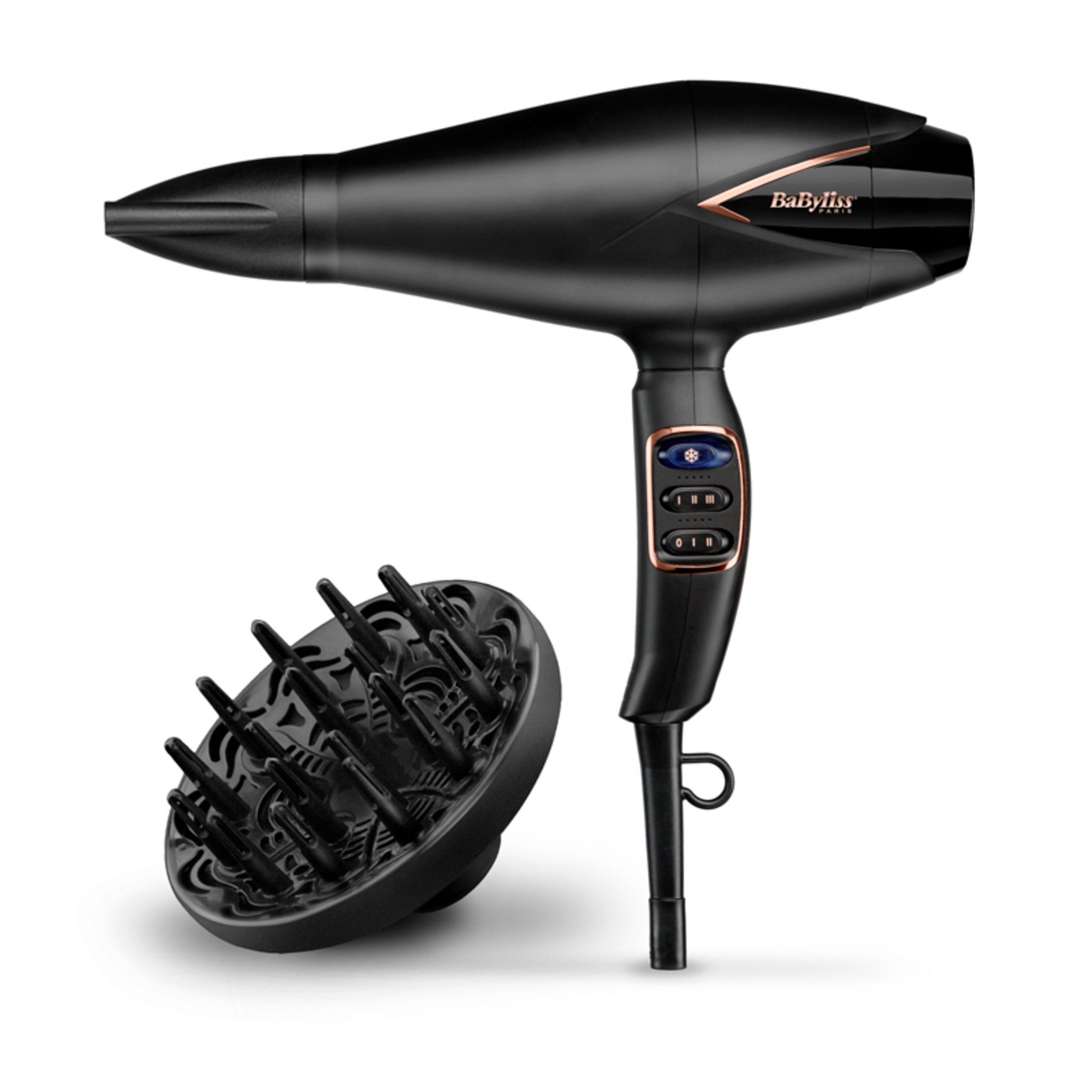 Voir la diapositive 9 : BABYLISS Sèche cheveux avec diffuseur fonction ionique - D665E - Noir