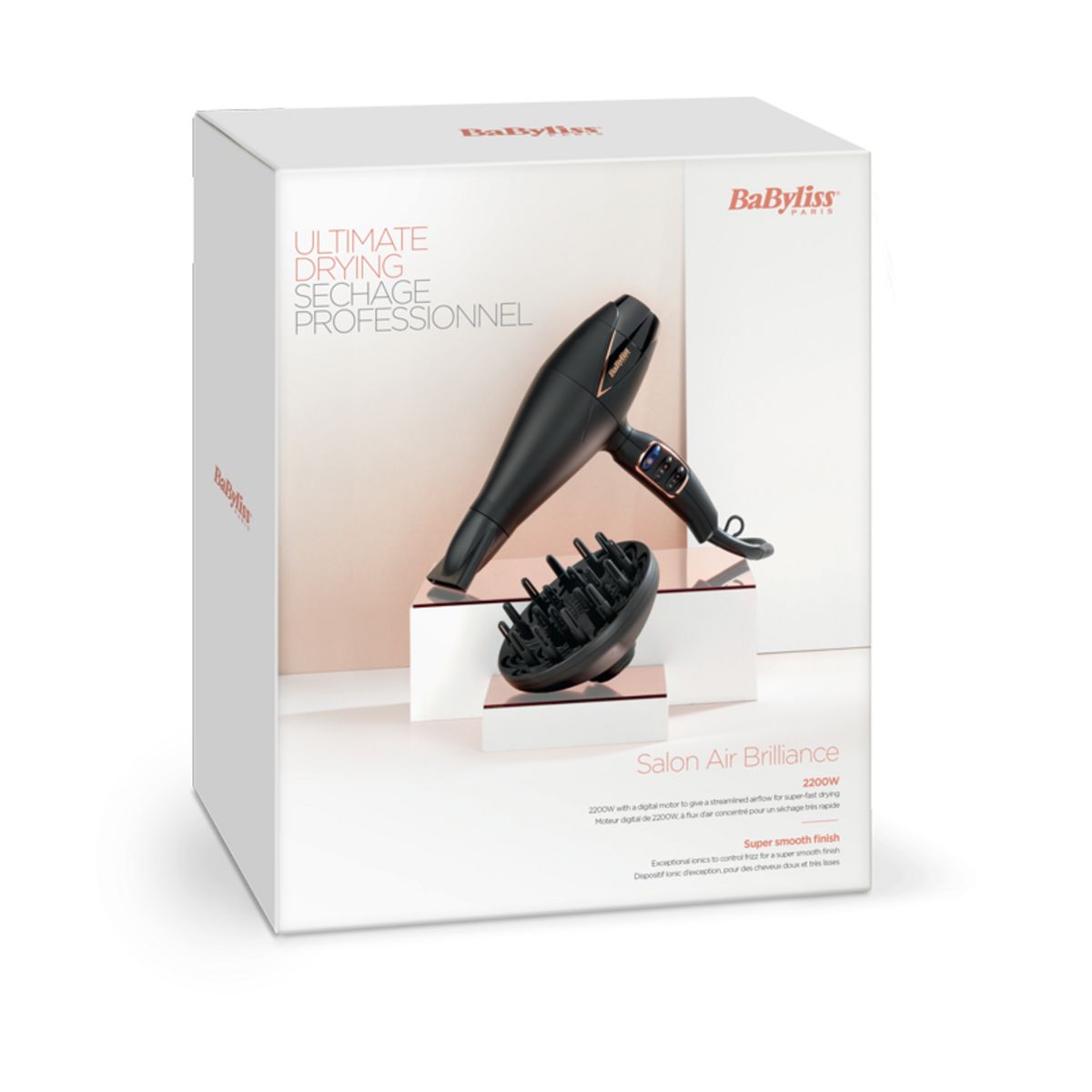 BABYLISS Sèche cheveux avec diffuseur fonction ionique - D665E - Noir