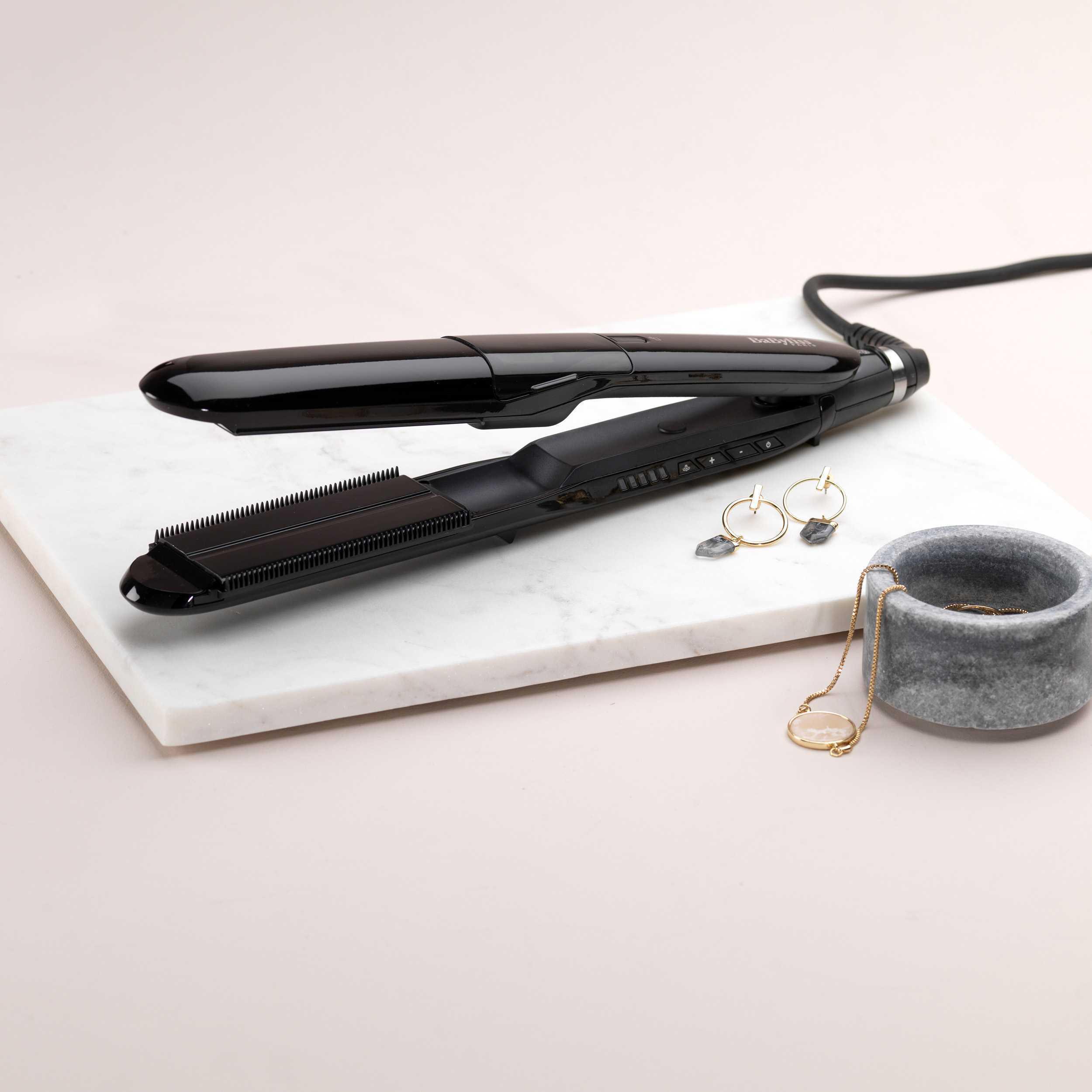 Voir la diapositive 8 : BABYLISS Lisseur vapeur ST492E - Noir