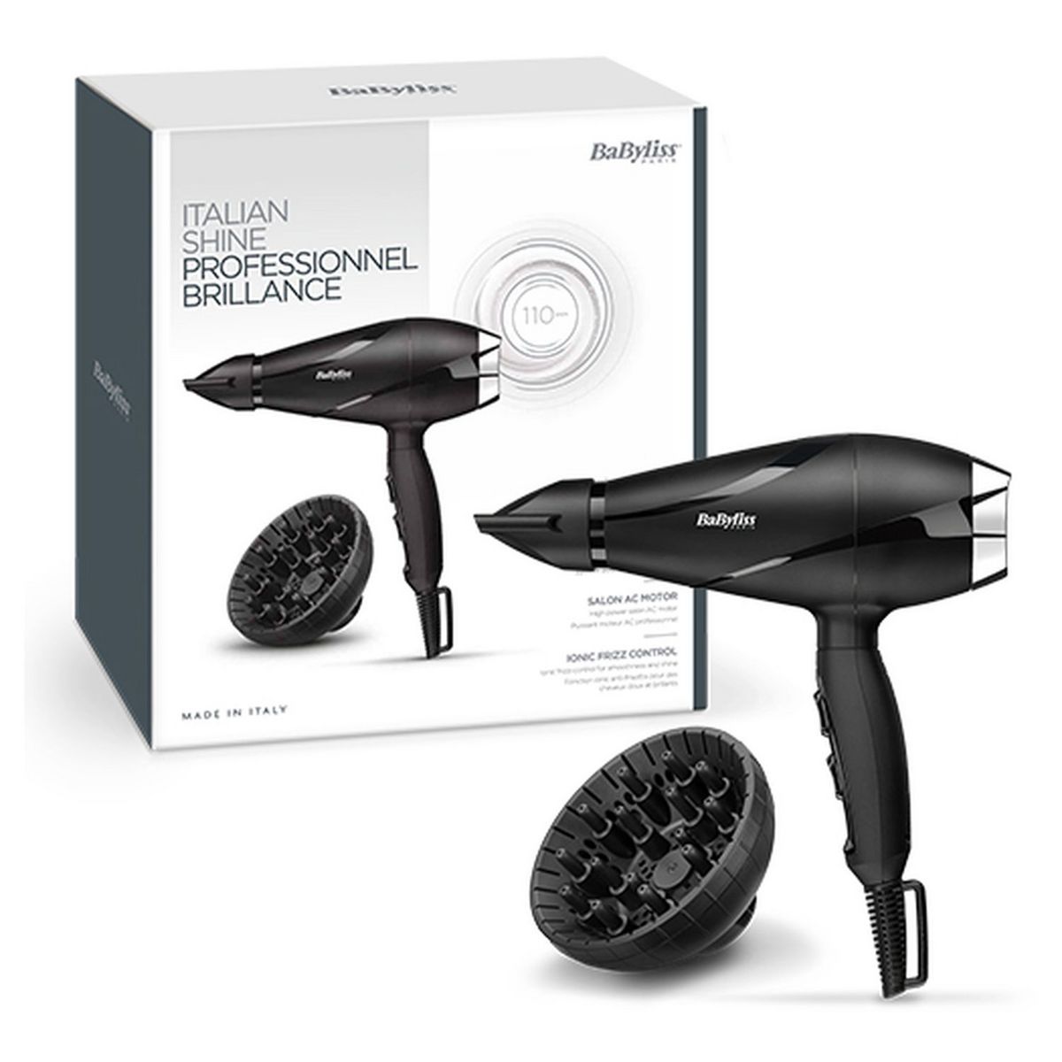 BABYLISS Sèche cheveux professionnel fonction ionique - 6713DE - Noir