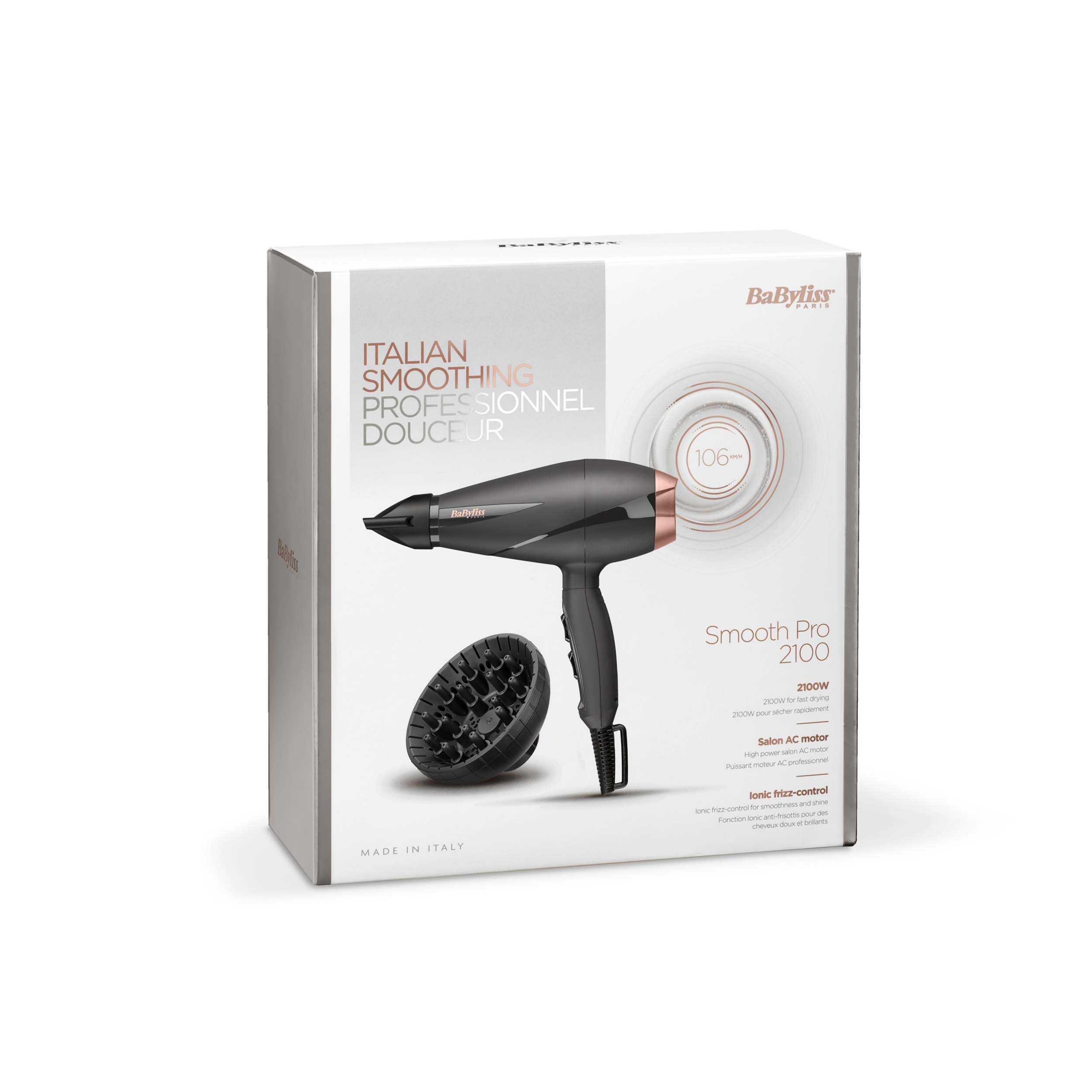 Voir la diapositive 5 : BABYLISS Sèche cheveux professionnel avec diffuseur 6709DE