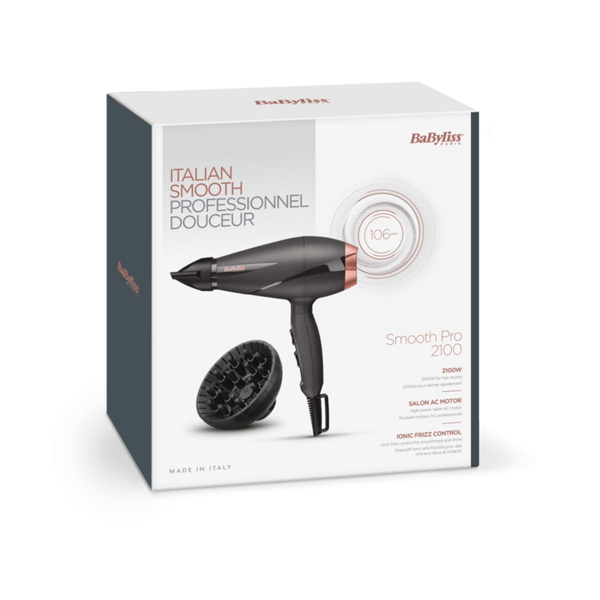 BABYLISS Sèche cheveux professionnel avec diffuseur 6709DE