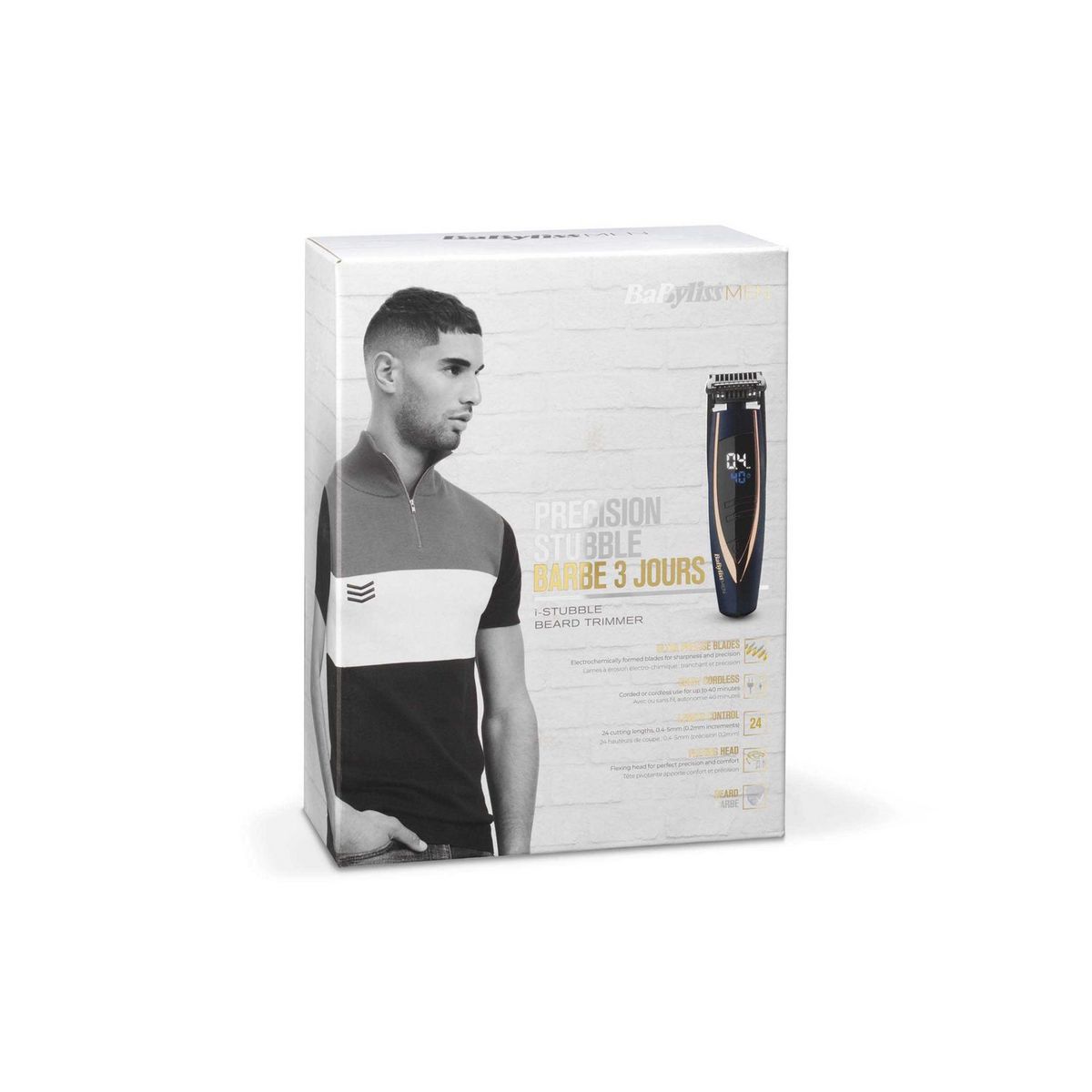 BABYLISS Tondeuse barbe sans fil E879E - Bleu et Noir