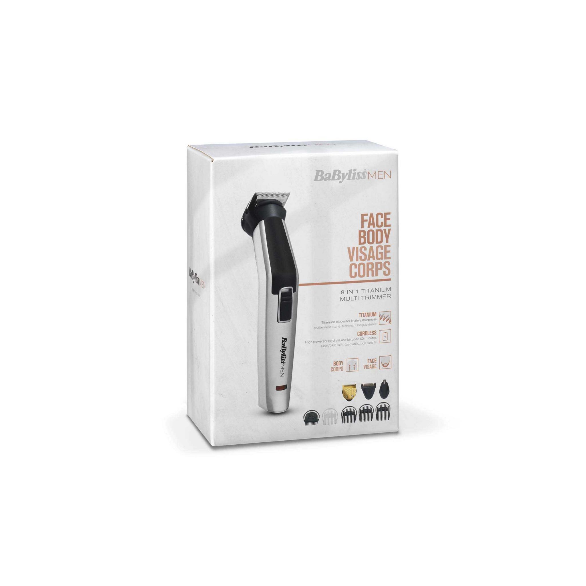 Voir la diapositive 4 : BABYLISS Tondeuse visage et corps 8 en 1 MT726E - Gris