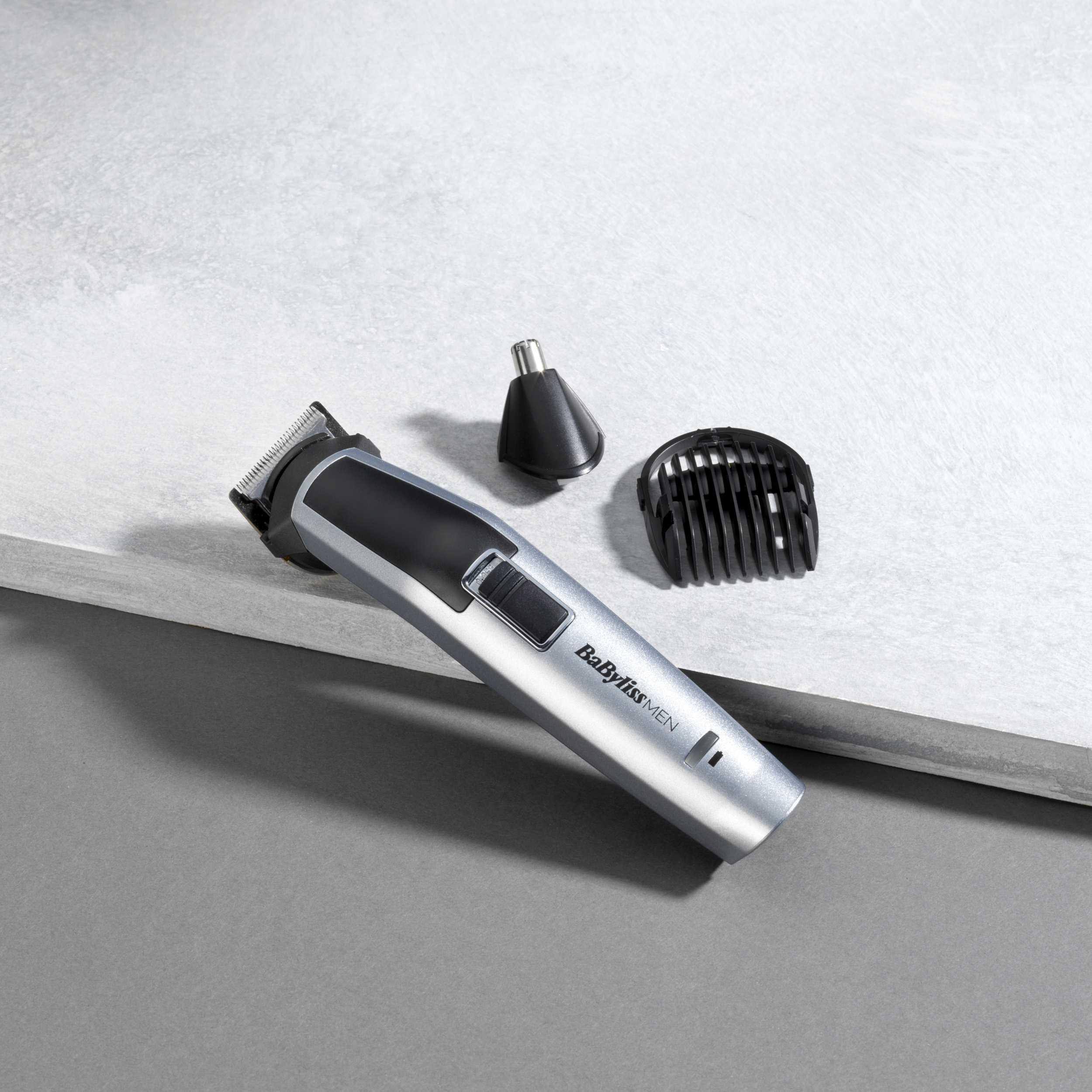 Voir la diapositive 7 : BABYLISS Tondeuse visage et corps 8 en 1 MT726E - Gris