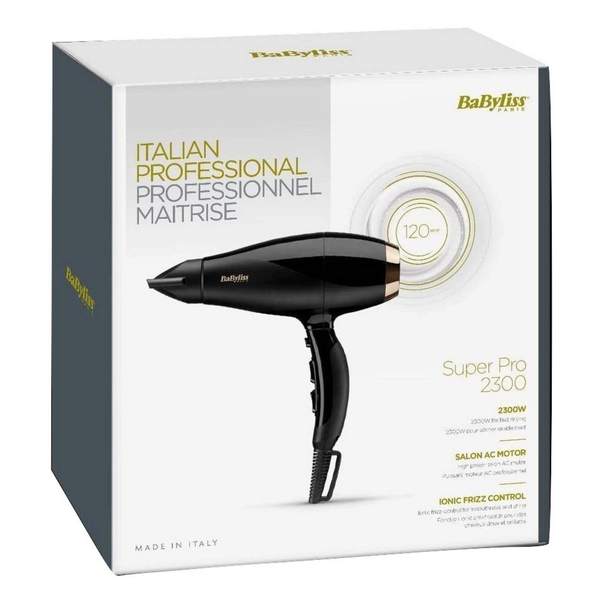 Voir la diapositive 2 : BABYLISS Sèche cheveux professionnel fonction ionique 6714E - Noir