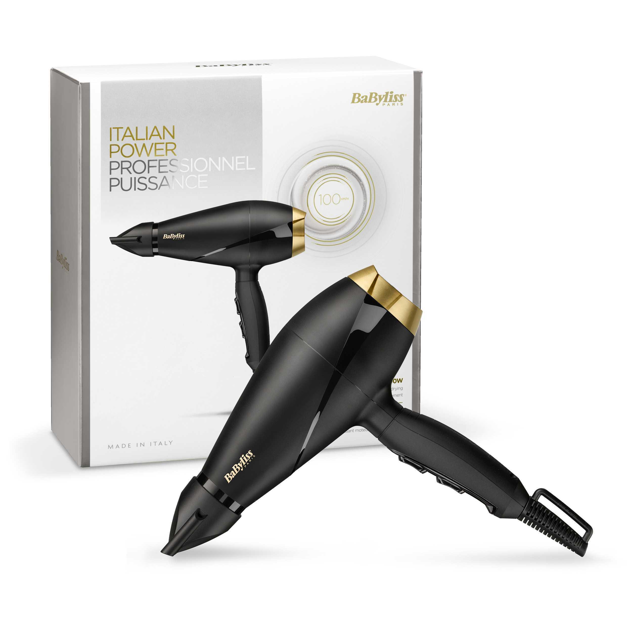 Voir la diapositive 3 : BABYLISS Sèche cheveux professionnel AC 6704E - Noir
