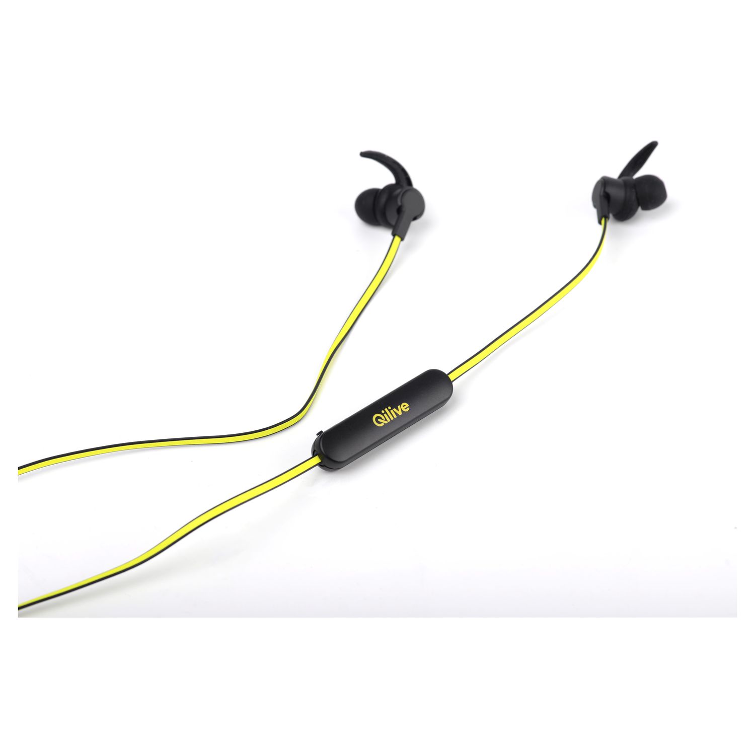 Voir la diapositive 3 : QILIVE Écouteurs Q1668 Sport Bluetooth Noir et Jaune réflectif